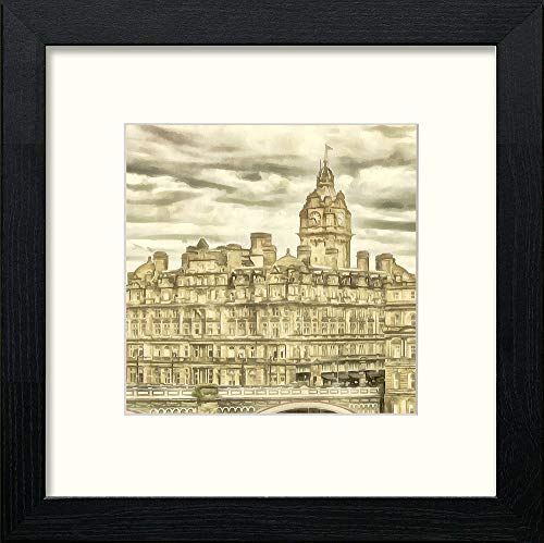Edinburgh Bridge in Black Wood frame, premium wall art print