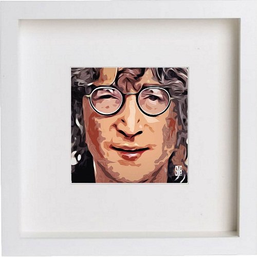 John Lennon 90 in White frame, premium wall art print