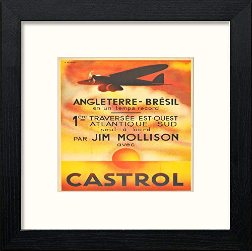 Vintage Castrol Poster in Black Wood frame, premium wall art print