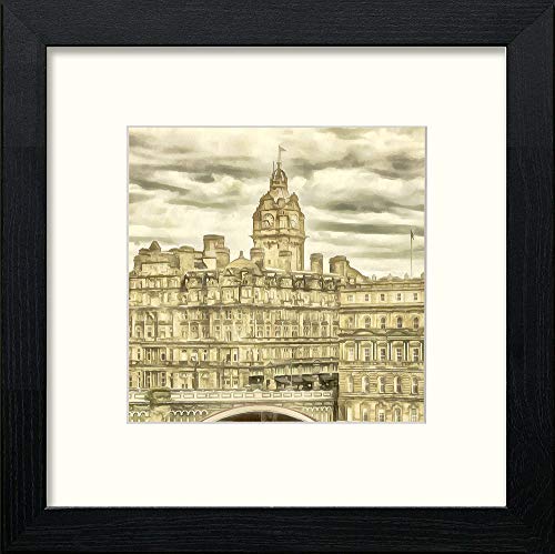 Edinburgh Scotsman in Black Wood frame, premium wall art print