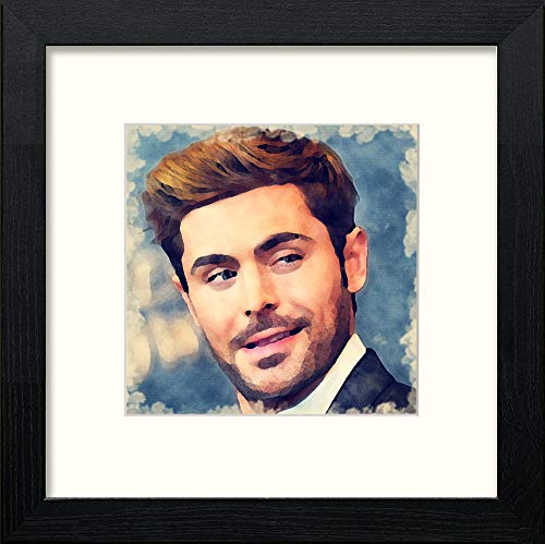 Zak Effron in Black Wood frame, premium wall art print
