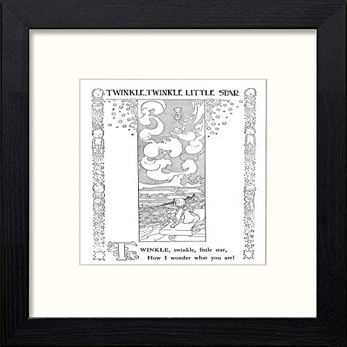 Vintage Poster Big Book Of Nursery Rhymes (33) in Black Wood frame, premium wall art print