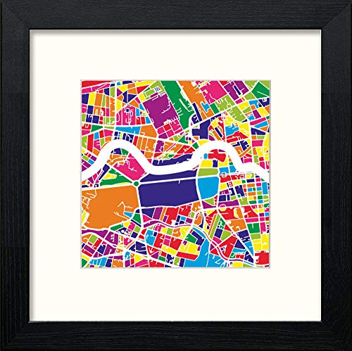 Berlin Map in Black Wood frame, premium wall art print