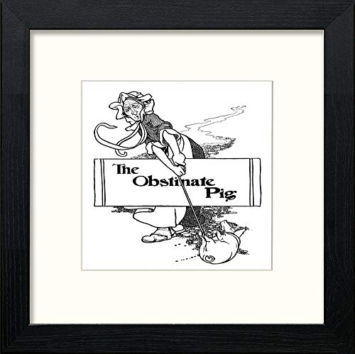 Vintage Poster Big Book Of Nursery Rhymes (52) in Black Wood frame, premium wall art print