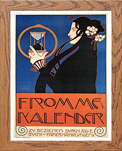 Vintage Poster Frommes Calendar Posterb in Wood frame, premium wall art print
