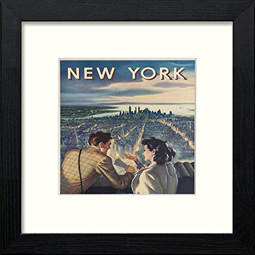 Vintage New York Poster in Black Wood frame, premium wall art print