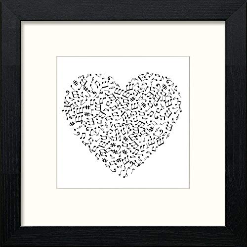 Love Music in Black Wood frame, premium wall art print