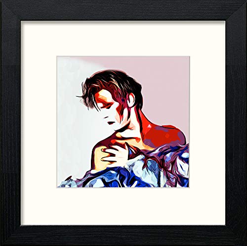 David Bowie Pierrot in Black Wood frame, premium wall art print