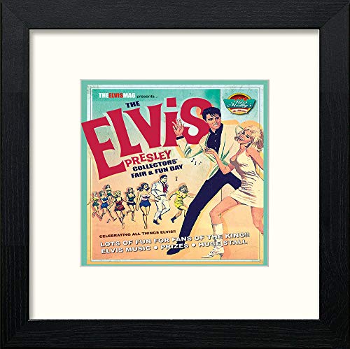 Vintage Elvis Dance Poster in Black Wood frame, premium wall art print