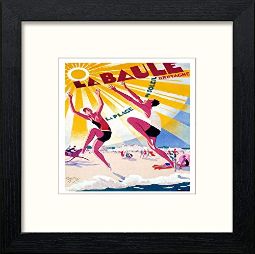 Vintage Poster La Baule in Black Wood frame, premium wall art print