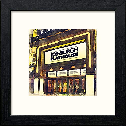Edinburgh Playhouse in Black Wood frame, premium wall art print