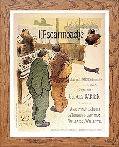 Vintage Poster L'escarmouche in Wood frame, premium wall art print