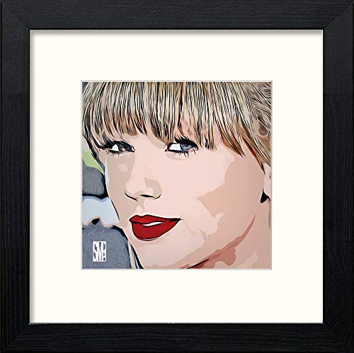 Taylor Swift in Black Wood frame, premium wall art print