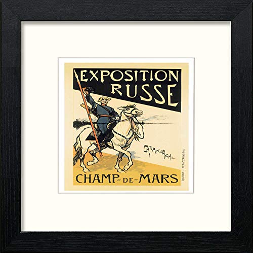 Vintage Poster Maf070 Exposition Russe Caran D'ache in Black Wood frame, premium wall art print