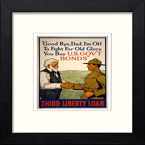 Vintage Poster Good Bye in Black Wood frame, premium wall art print