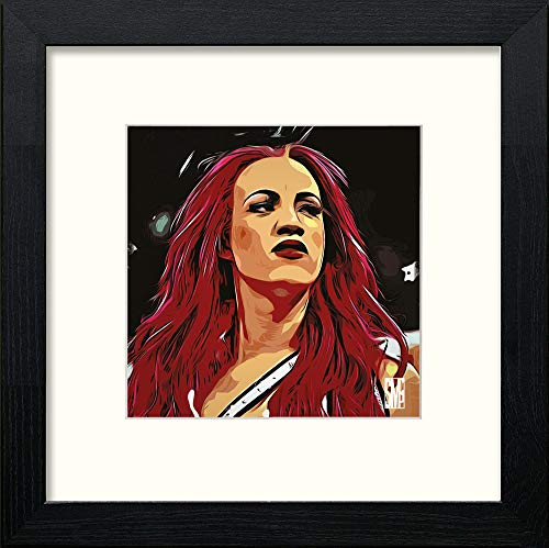 WWE Raw Sasha Banks in Black Wood frame, premium wall art print