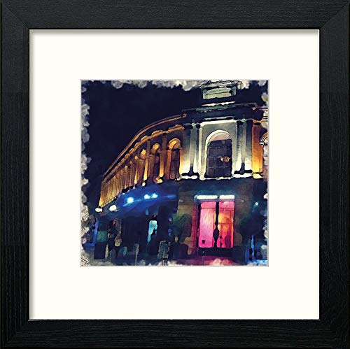 Glasgow Merchant City in Black Wood frame, premium wall art print