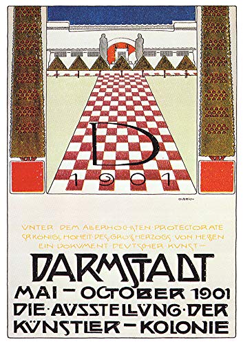 L Lumartos Vintage Poster Kunst Darmstadt Exhibition Postera