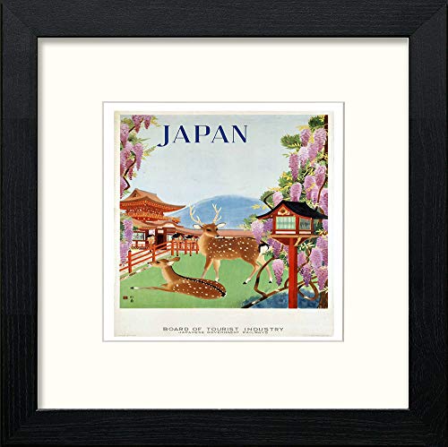 Vintage Poster Japan in Black Wood frame, premium wall art print