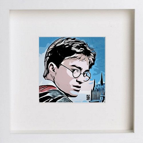 Harry Potter 84 in White frame, premium wall art print