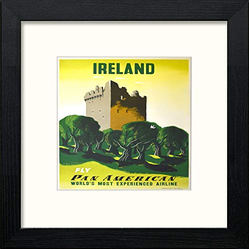 Vintage Irish Tourist Poster in Black Wood frame, premium wall art print