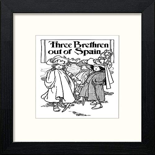 Vintage Poster Big Book Of Nursery Rhymes (64) in Black Wood frame, premium wall art print
