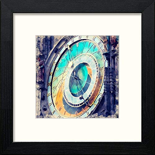 Praque Time in Black Wood frame, premium wall art print