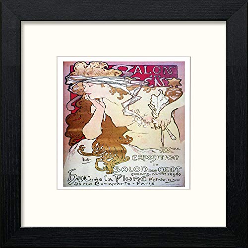Vintage Poster Alphonse Mucha (56) in Black Wood frame, premium wall art print