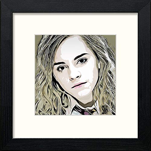 Emma Watson in Black Wood frame, premium wall art print