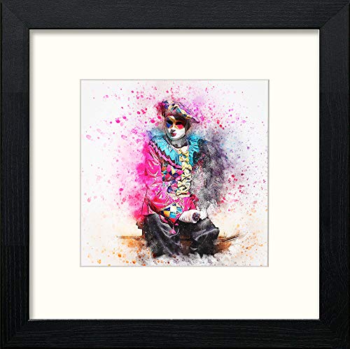 Carnival Of Venice in Black Wood frame, premium wall art print