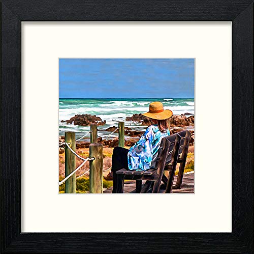The Bench in Black Wood frame, premium wall art print