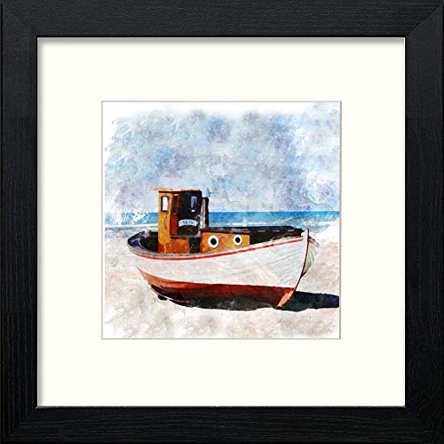 Ship Called Dignity in Black Wood frame, premium wall art print