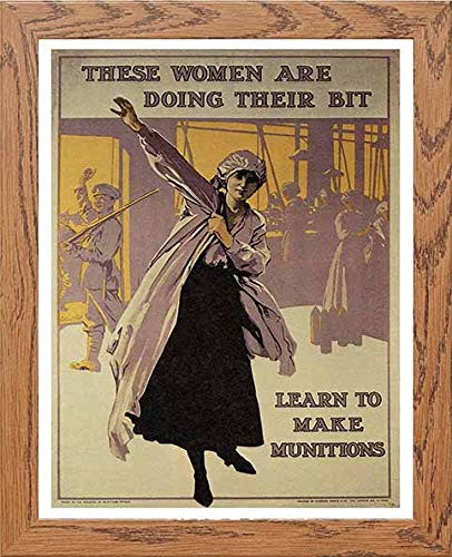 Vintage Poster These Women Are Doing Their Bit Munitions Recruiting in Wood frame, premium wall art print
