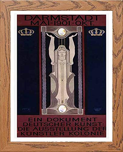 Vintage Poster Darmstadt Mai 1901 Okt in Wood frame, premium wall art print