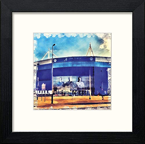 Leicester Stadium in Black Wood frame, premium wall art print
