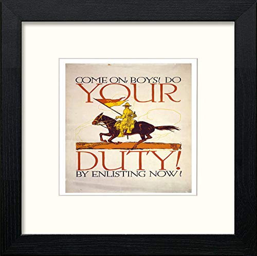 Vintage Poster Come On in Black Wood frame, premium wall art print