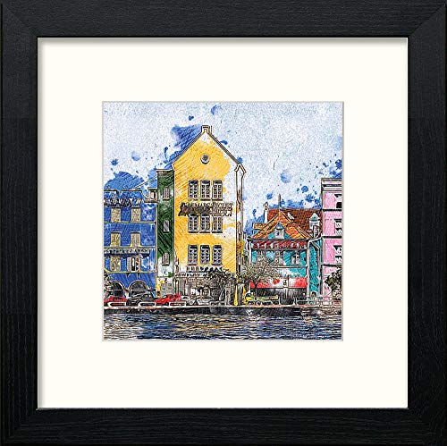 Riverside in Black Wood frame, premium wall art print