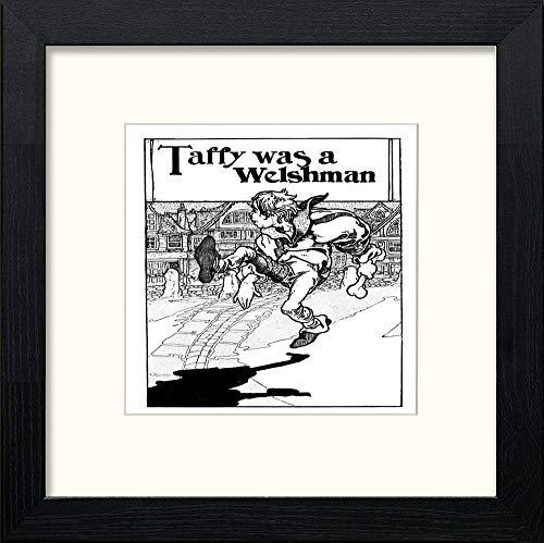 Vintage Poster Big Book Of Nursery Rhymes (70) in Black Wood frame, premium wall art print