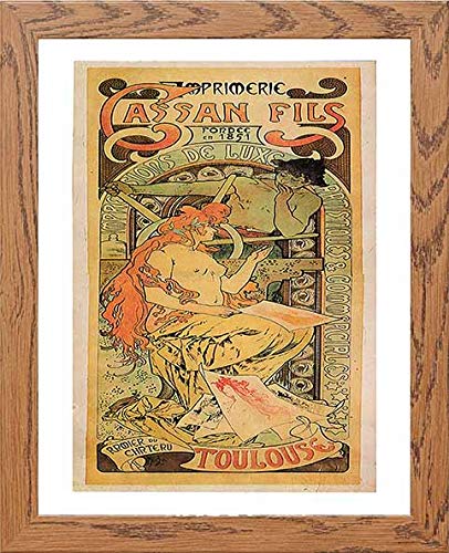 Vintage Poster Cassan Fils in Wood frame, premium wall art print