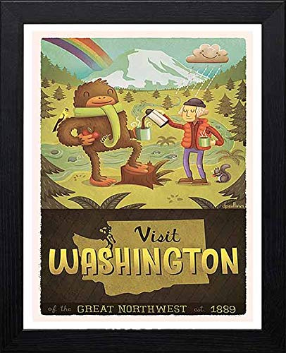 L Lumartos Vintage Poster Washington State Hiking Camping Nature
