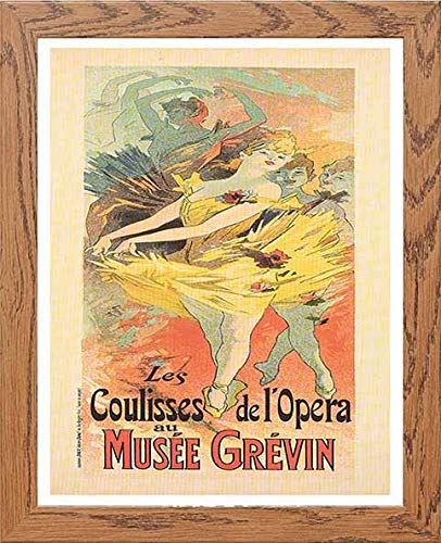 Vintage Poster Les Coulisses De Lopera Au Muse Grvin in Wood frame, premium wall art print