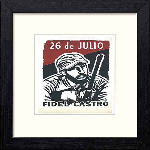 Vintage Poster Cuba War (3) in Black Wood frame, premium wall art print