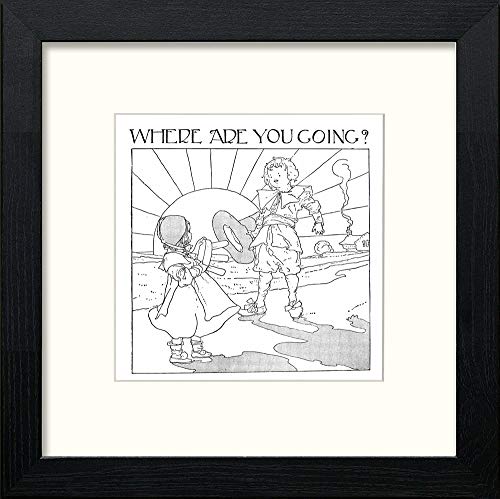 Vintage Poster Big Book Of Nursery Rhymes in Black Wood frame, premium wall art print