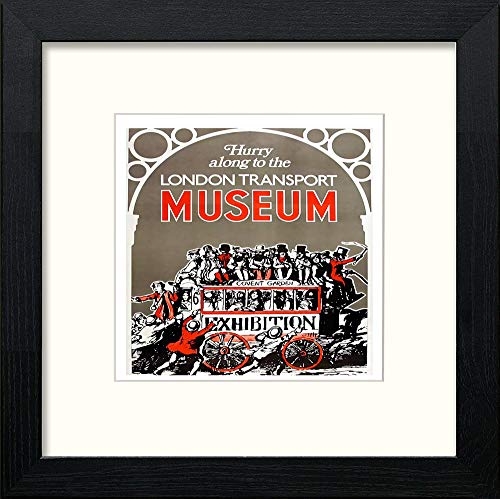 Vintage Transport Museum Poster in Black Wood frame, premium wall art print