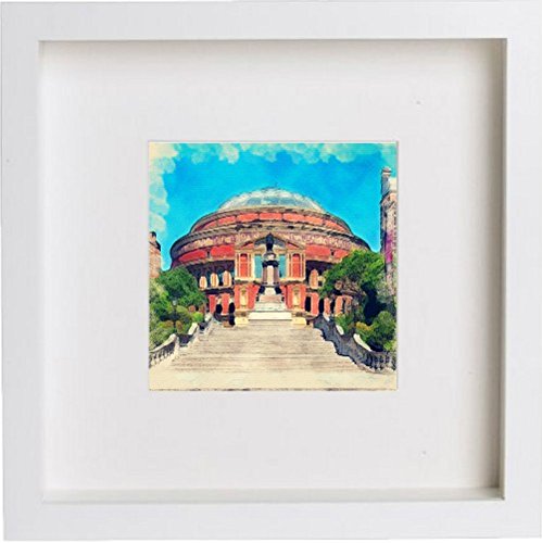 London The Royal Albert Hall 116 in White frame, premium wall art print