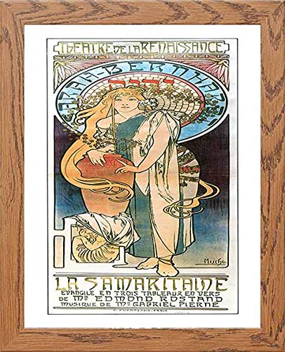 Vintage Poster La Samaritaine Theatre De La Renaissance in Wood frame, premium wall art print