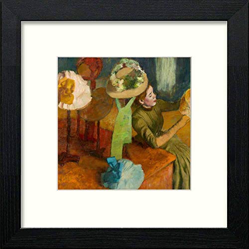 Vintage The Milliner in Black Wood frame, premium wall art print