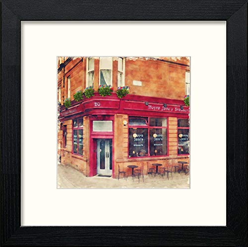 Glasgow Moira Janes in Black Wood frame, premium wall art print