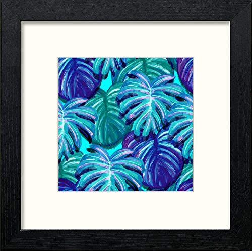 Palm Leaf in Black Wood frame, premium wall art print