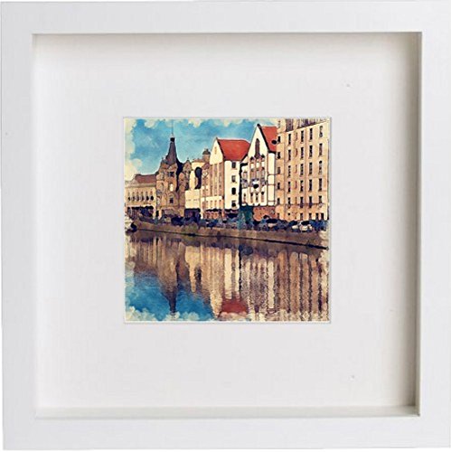 Edinburgh Leith Docks Scottish 0029 in White frame, premium wall art print